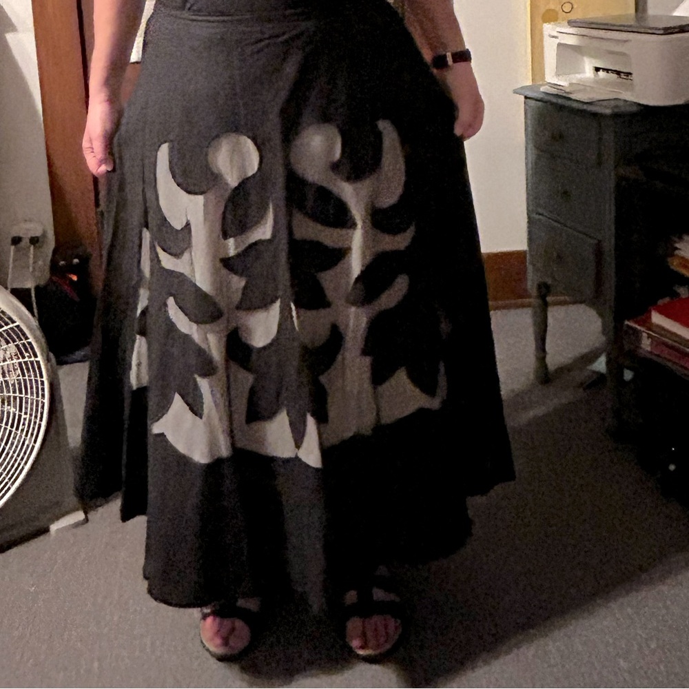 Elegant Nicaya Black and Gray Women's Skirt 2XL